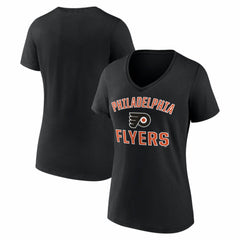 Philadelphia Flyers Logo Athletic Women's Arch Victory V-Neck T-Shirt - Black T-shirts