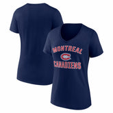 Montreal Canadiens Logo Athletic Women's Arch Victory V-Neck T-Shirt - Navy T-shirts