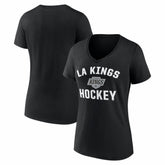 Los Angeles Kings Logo Athletic Women's Arch Victory V-Neck T-Shirt - Black T-shirts