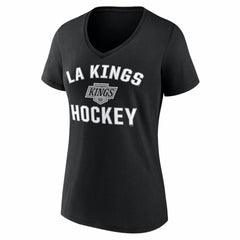 Los Angeles Kings Logo Athletic Women's Arch Victory V-Neck T-Shirt - Black T-shirts
