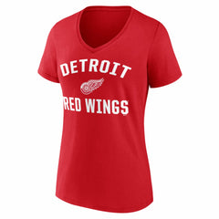 Detroit Red Wings Logo Athletic Women's Arch Victory V-Neck T-Shirt - Red T-shirts