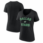 Dallas Stars Logo Athletic Women's Arch Victory V-Neck T-Shirt - Black T-shirts