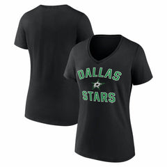 Dallas Stars Logo Athletic Women's Arch Victory V-Neck T-Shirt - Black T-shirts