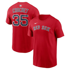 Garrett Crochet Boston Red Sox Name & Number T-Shirt Red