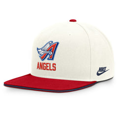 Los Angeles Angels Cooperstown Pro Dri-FIT Snapback Hat Cream/Red