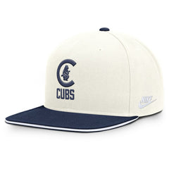 Chicago Cubs Cooperstown Pro Dri-FIT Snapback Hat Cream/Navy