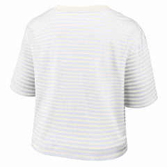 Buffalo Bills Women's Striped Cropped T-Shirt - White/Cream for sale