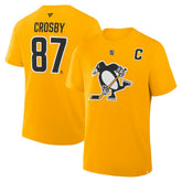 Sidney Crosby Pittsburgh Penguins Fanatics Authentic Stack Name & Number T-Shirt - Gold T-shirts