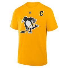Sidney Crosby Pittsburgh Penguins Fanatics Authentic Stack Name & Number T-Shirt - Gold T-shirts
