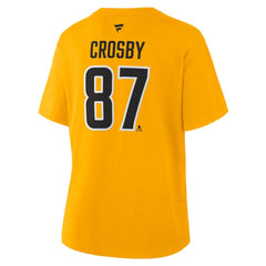 Sidney Crosby Pittsburgh Penguins Fanatics Women's Authentic Stack Name & Number T-Shirt - Gold T-shirts