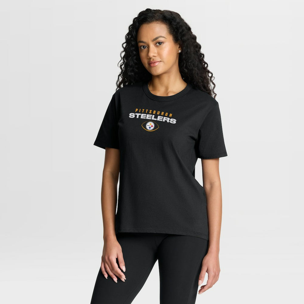 Pittsburgh Steelers Women's Fade Legacy T-Shirt - Black on sale