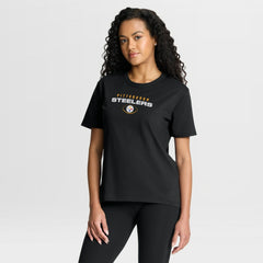 Pittsburgh Steelers Women's Fade Legacy T-Shirt - Black on sale
