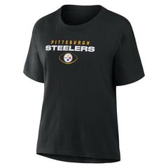 Pittsburgh Steelers Women's Fade Legacy T-Shirt - Black on sale
