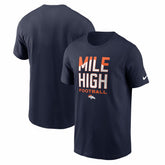 Denver Broncos Mile High Football T-Shirt - Navy for sale