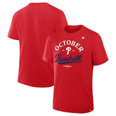Philadelphia Phillies 2025 MLB Postseason Locker Room T-Shirt Red