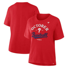 Philadelphia Phillies Women's 2025 MLB Postseason Locker Room T-Shirt Red