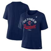 Cleveland Guardians Women's 2025 MLB Postseason Locker Room T-Shirt Navy