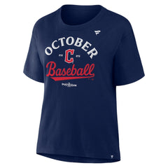 Cleveland Guardians Women's 2025 MLB Postseason Locker Room T-Shirt Navy