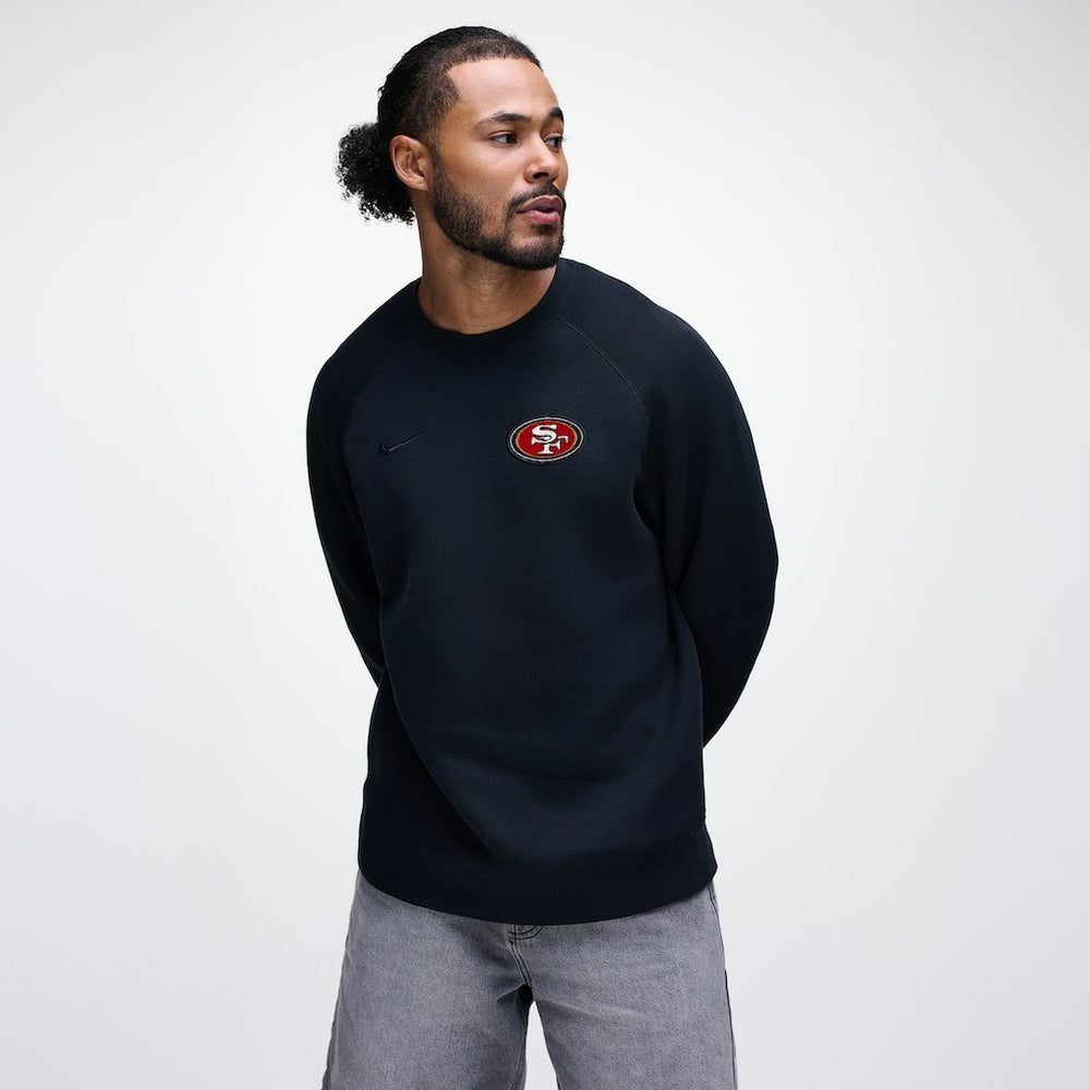 San Francisco 49ers Tech Fleece Raglan Sweatshirt - Black discount