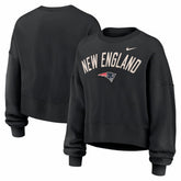 New England Patriots Women's Oversized High Hip Legacy Arch Phoenix Fleece Sweatshirt - Black for sale