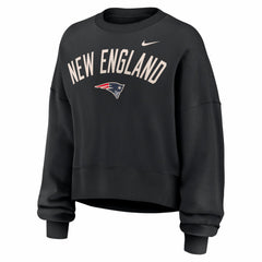 New England Patriots Women's Oversized High Hip Legacy Arch Phoenix Fleece Sweatshirt - Black for sale