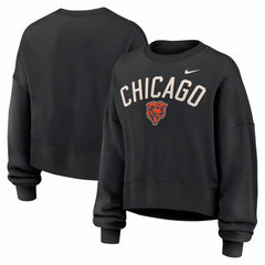 Chicago Bears Women's Oversized High Hip Legacy Arch Phoenix Fleece Sweatshirt - Black on sale