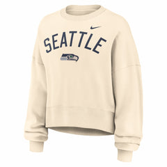 Seattle Seahawks Women's Oversized High Hip Legacy Arch Phoenix Fleece Sweatshirt - Natural on sale