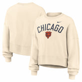 Chicago Bears Women's Oversized High Hip Legacy Arch Phoenix Fleece Sweatshirt - Natural discount