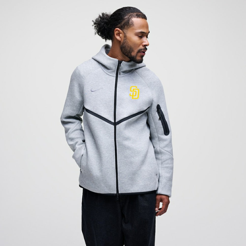 San Diego Padres Tech Fleece Raglan Full-Zip Windrunner Hoodie Heather Gray
