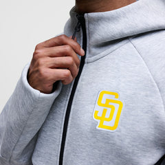 San Diego Padres Tech Fleece Raglan Full-Zip Windrunner Hoodie Heather Gray