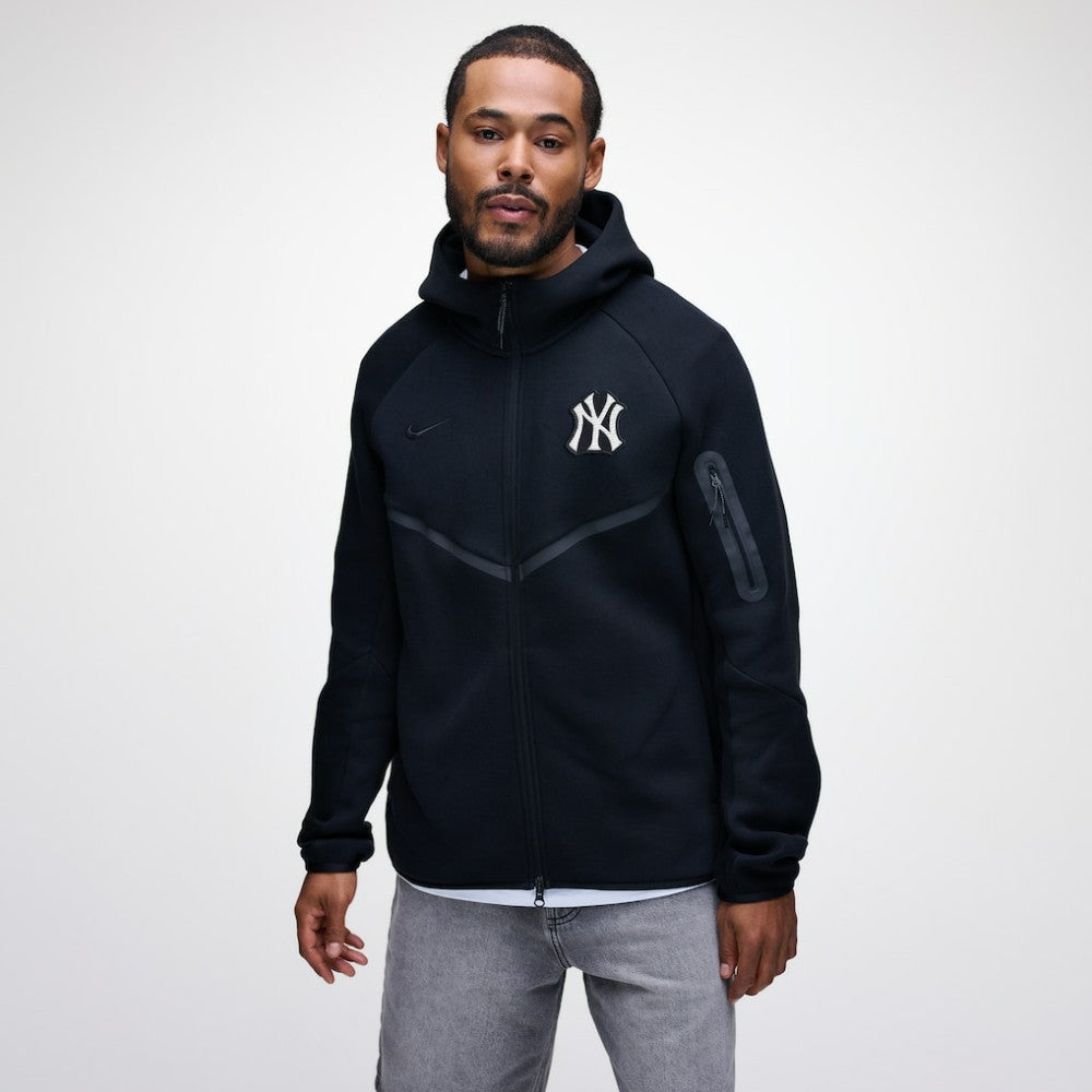 New York Yankees Tech Fleece Raglan Full-Zip Windrunner Hoodie Black