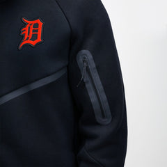 Detroit Tigers Tech Fleece Raglan Full-Zip Windrunner Hoodie Black
