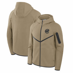 Chicago Cubs Tech Fleece Raglan Full-Zip Windrunner Hoodie Tan
