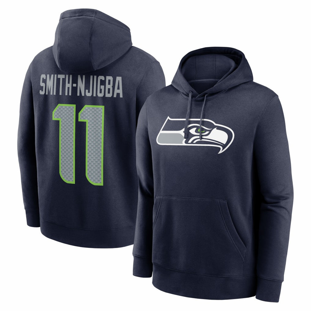 Jaxon Smith-Njigba Seattle Seahawks Name & Number Fleece Hoodie - Navy sale