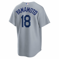 Yoshinobu Yamamoto Los Angeles Dodgers Road Replica Jersey Gray