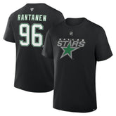 Mikko Rantanen Dallas Stars Fanatics Authentic Stack Name & Number T-Shirt - Black T-shirts