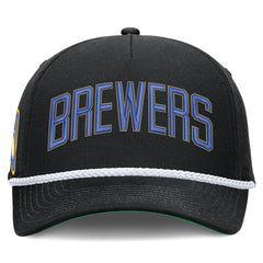 Milwaukee Brewers Cooperstown Collection Rise Adjustable Hat Black