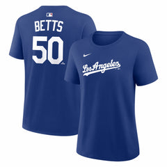 Mookie Betts Los Angeles Dodgers Women's Alternate Name & Number T-Shirt Royal