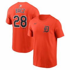 Javier Báez Detroit Tigers Name & Number T-Shirt Orange