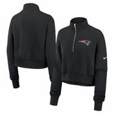 New England Patriots Women's Legacy Phoenix Fleece Cropped Half-Zip Sweatshirt - Black outlet