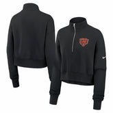 Chicago Bears Women's Legacy Phoenix Fleece Cropped Half-Zip Sweatshirt - Black on sale