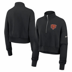 Chicago Bears Women's Legacy Phoenix Fleece Cropped Half-Zip Sweatshirt - Black on sale