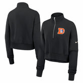 Denver Broncos Women's Legacy Phoenix Fleece Cropped Half-Zip Sweatshirt - Black online
