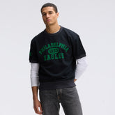 Philadelphia Eagles IconicFleece Short Sleeve Sweatshirt - Black sale