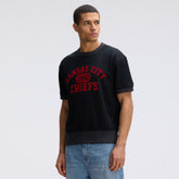 Kansas City Chiefs IconicFleece Short Sleeve Sweatshirt - Black discount