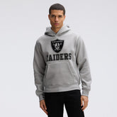 Las Vegas Raiders IconicFleece Flocked Hoodie - Heather Gray online