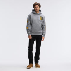 Green Bay Packers IconicFleece Letterman Hoodie - Athletic Heather Gray sale