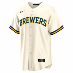 Bob Uecker Milwaukee Brewers Home Retired Player Replica Jersey Cream