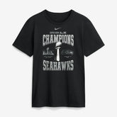 Seattle Seahawks Super Bowl LX Champions Locker Room Trophy Collection Replica Tall T-Shirt - Black cheap