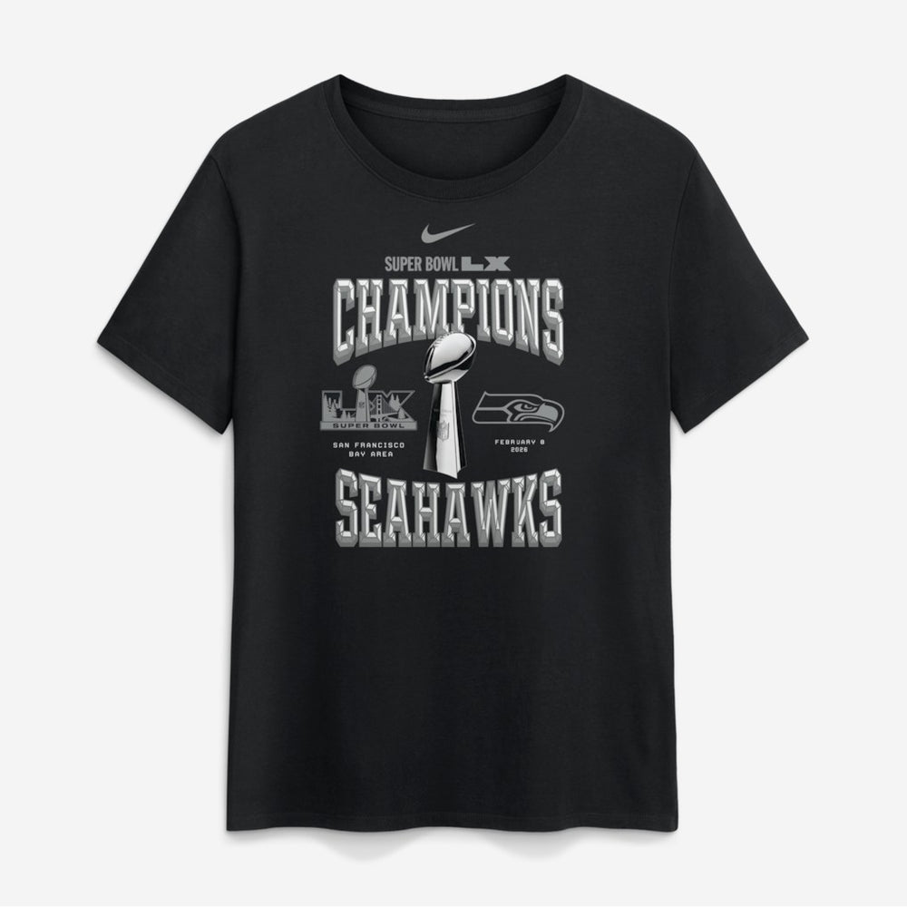 Seattle Seahawks Women's Super Bowl LX Champions Locker Room Trophy Collection T-Shirt - Black discount